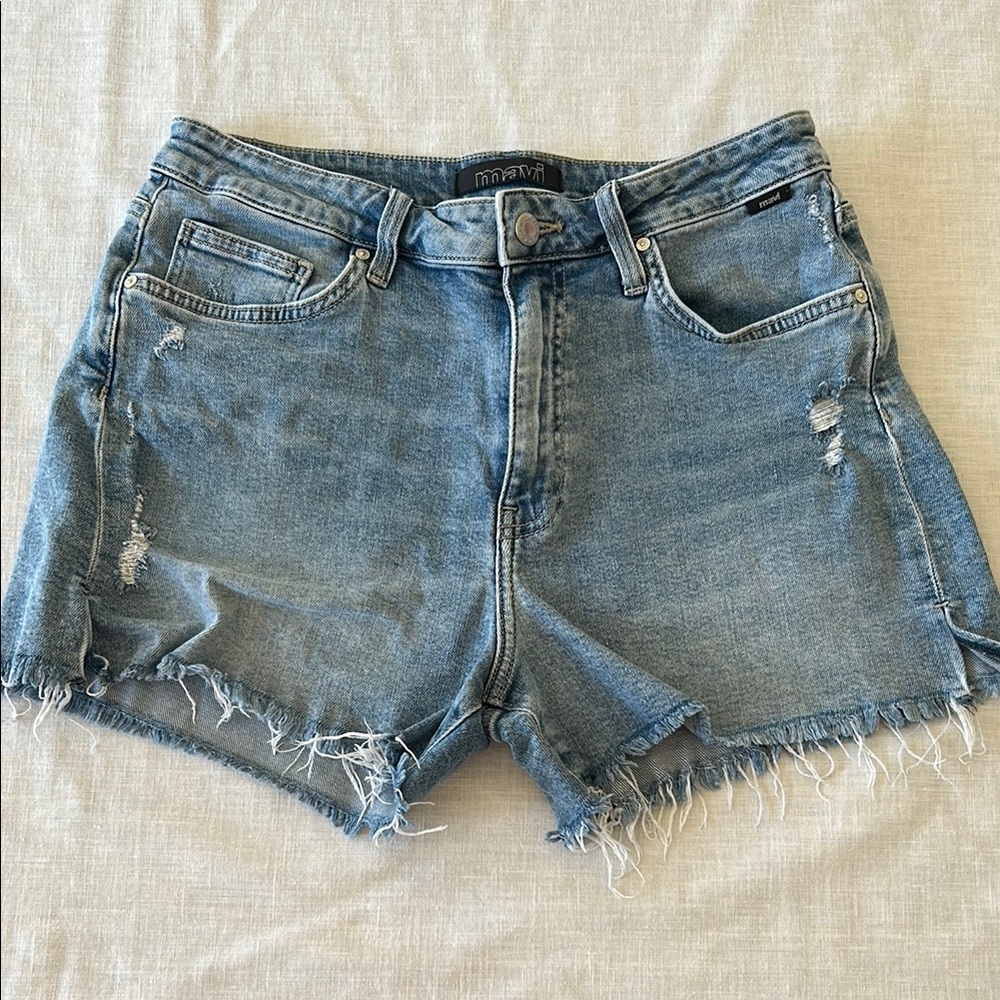 Mavi Blue Jean Shorts Relaxed Fit Distressed